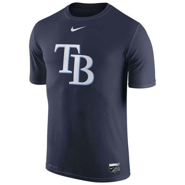 MLB Men Tampa Bay Rays Nike Authentic Collection Legend Logo 1.5 Performance TShirt  Navy-0
